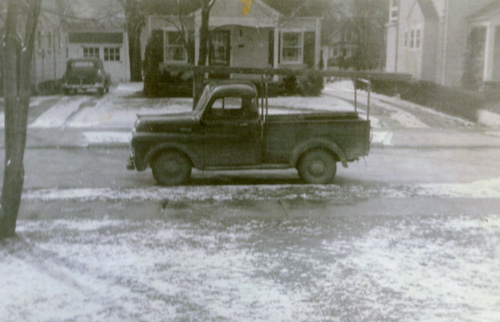 Holt Roofing's original truck, 1947
